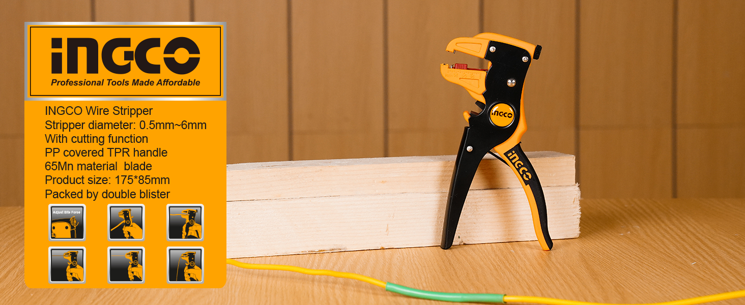 INGCO INGCO Automatic Wire Stripper & Cutter HWSP15608 – Precision