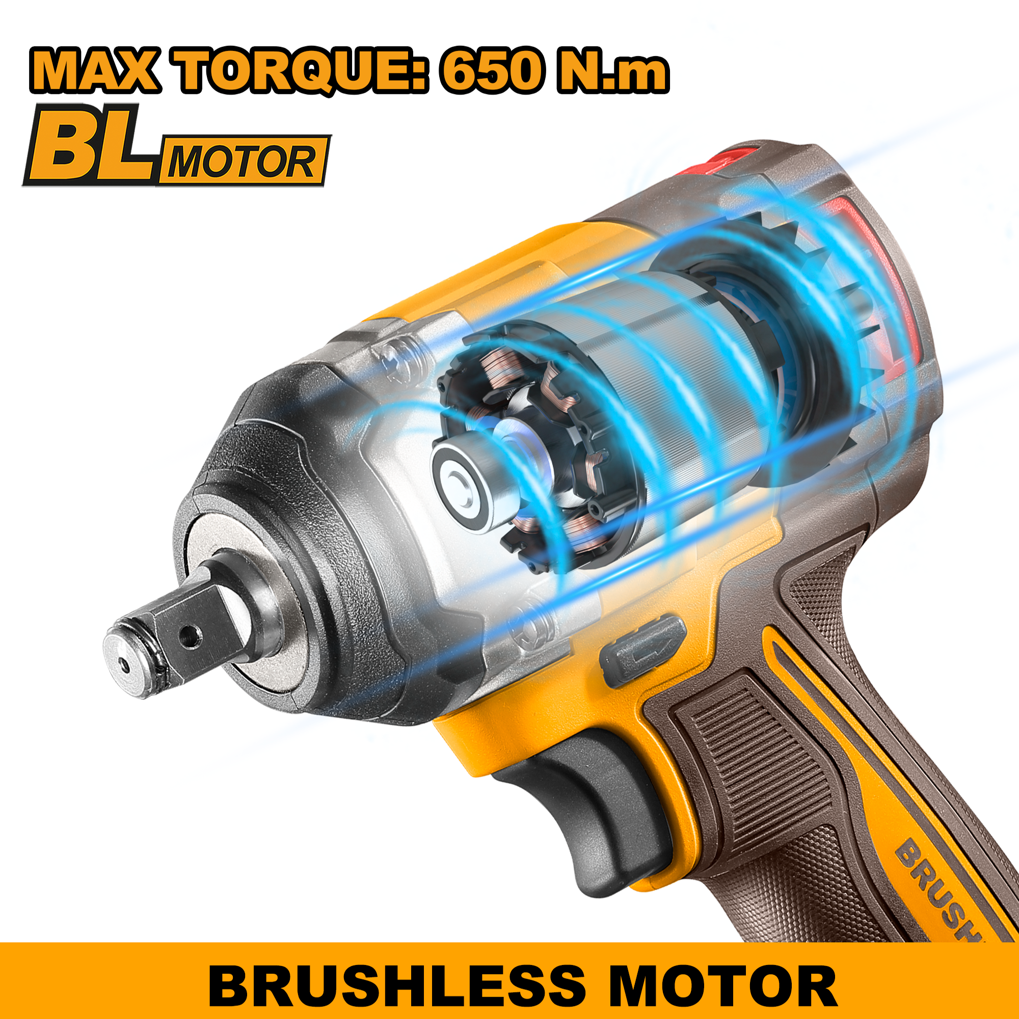 INGCO INGCO 20V 500Nm Lithium Battery Cordless Impact Wrench 