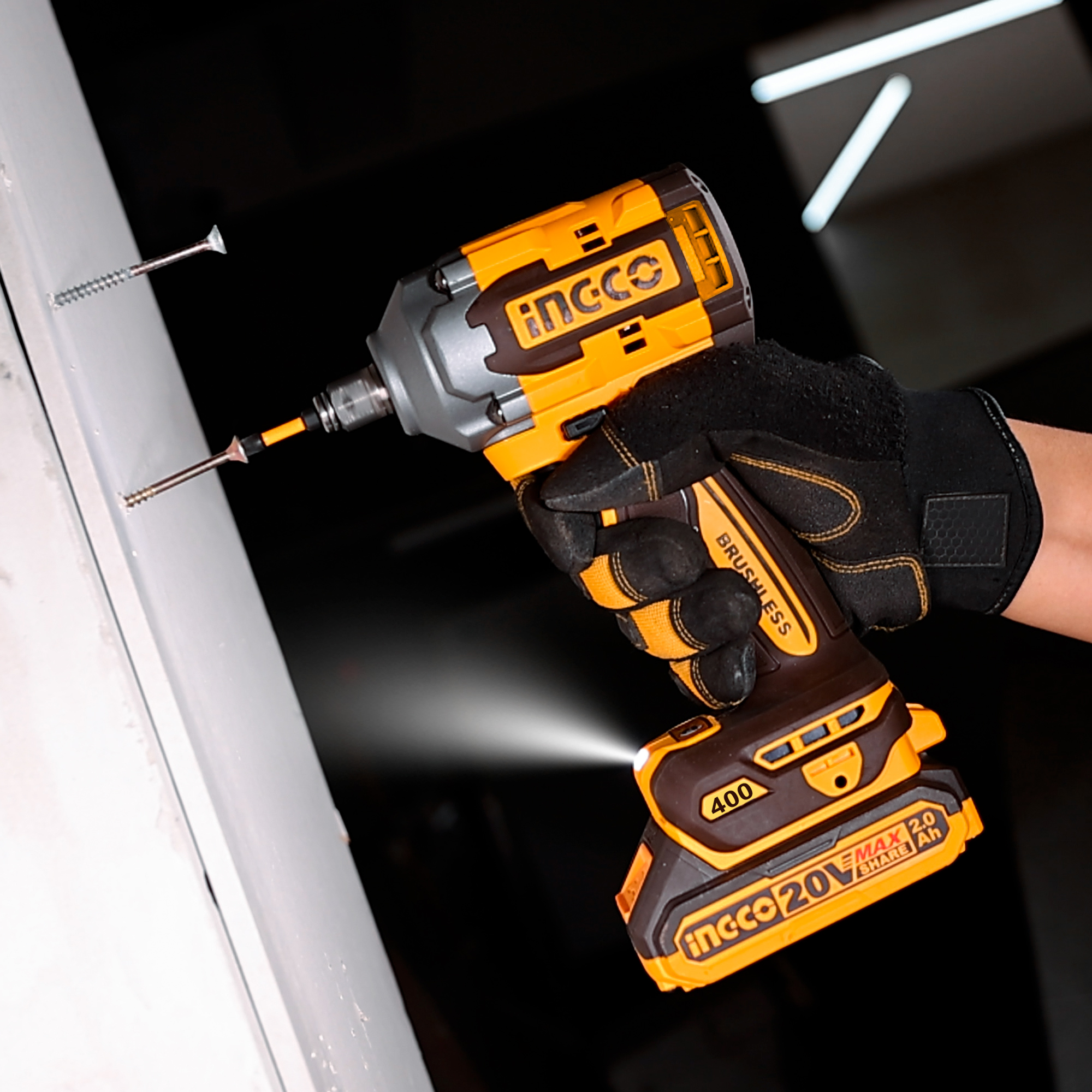 INGCO INGCO 20V Cordless 2 pcs combo kit With impact wrench and work ...
