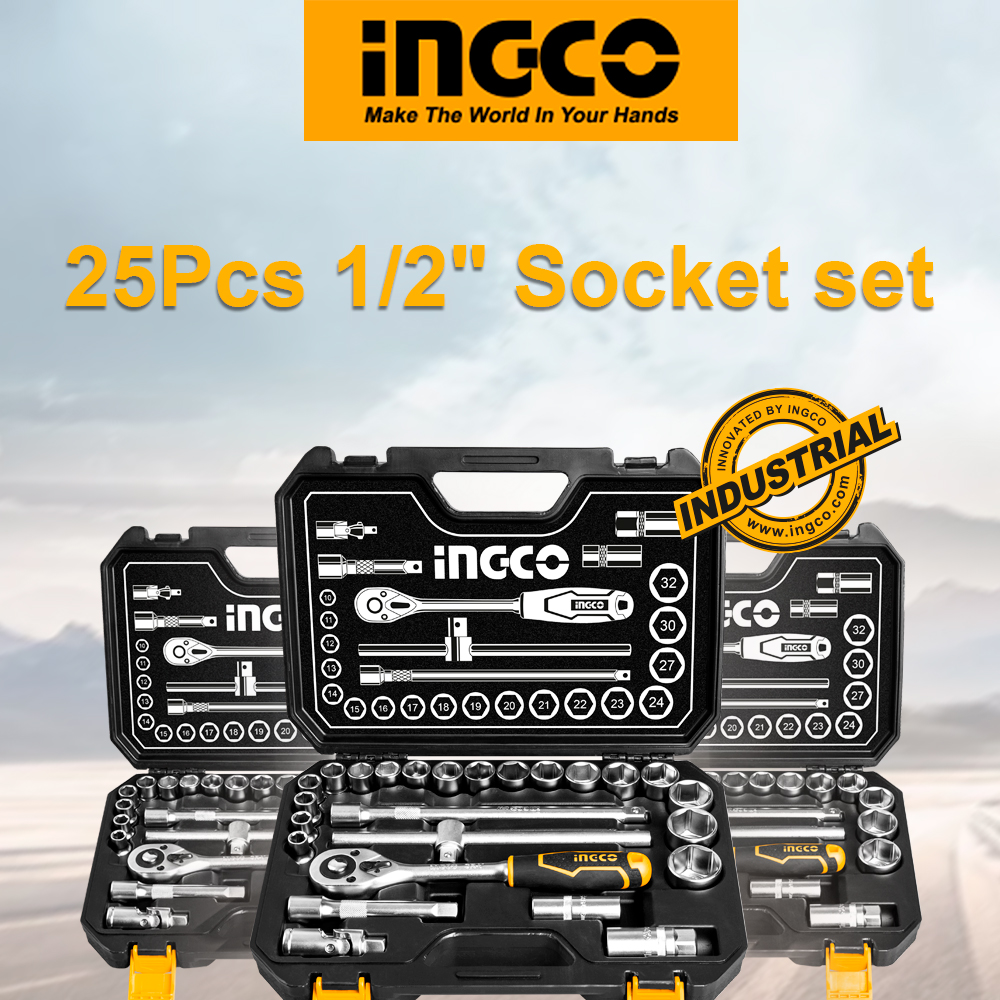 Incco Socket Set INGCO INGCO 25-Piece 1/2-Inch Socket Set HKTS12251 | High-Quality Cr-V ...