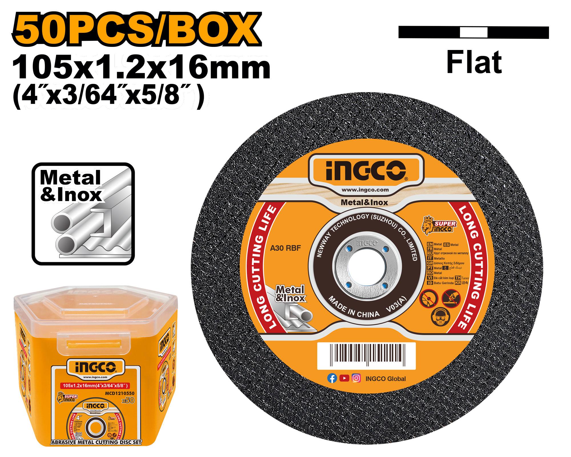 Abrasive metal cutting disc set